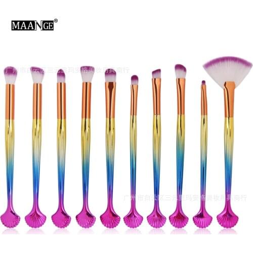 Hot Selling MAANGE 10 Shellfish Eye Makeup Brushing Cosmetics Tools Make Up Brushes Set Professional