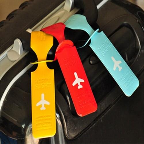 Cute Luggage Label Straps Suitcase High Quality Handsome Airplane Pvc Accessories Id Name Address Identify Tags Luggage Tags