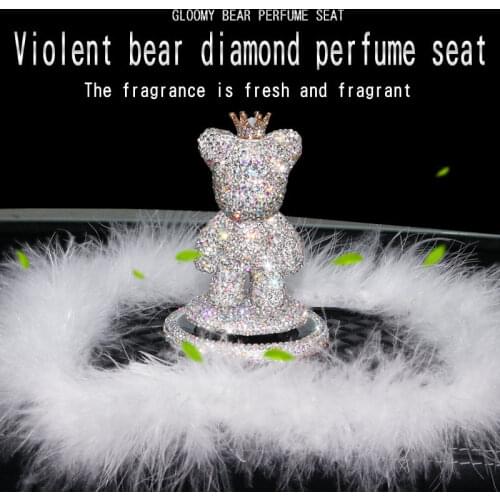 Fashion Cute diamond violent bear car perfume seat creative bear auto mounted ornament aromatherapy vehicle accessories