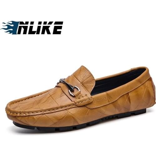 Men Shoes Casual Leather Fashion Trendy Flat Shoes for Men Genuine Leather Shoes