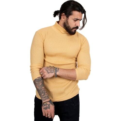 DeepSEA Male Half Collar Turtleneck Pullover Slim Fit Turtleneck Knitted Pattern Autumn Winter Casual Hot Sale 2100015
