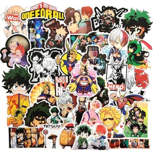 10/30/50pcs/pack Japanese anime My Hero Academia Stickers For Refrigerator Car Helmet DIY Gift Box Bicycle Guitar Notebook Skate