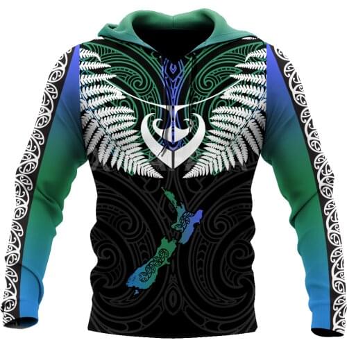 New Zealand Aotearoa Tattoos 3D Print XS-7XL Hoodie Man Women Harajuku Outwear Zipper Pullover Sweatshirt Casual Unisex-1