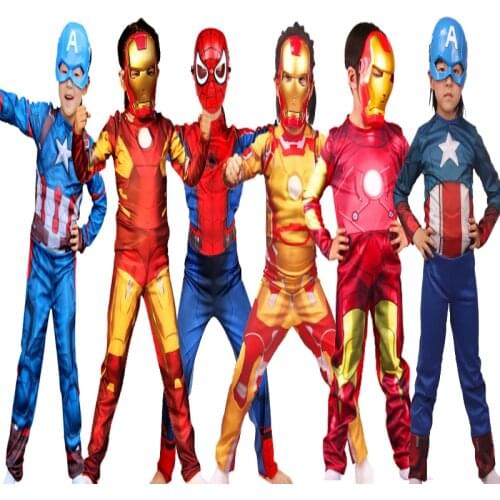 New Avengers League Ironman Hulk Cosplay Children Cartoon Party Spider Boy Girl Costume Halloween Fashion Clothes