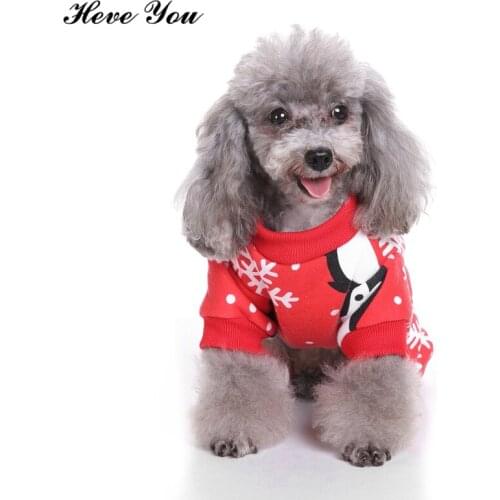 Heve You Clothes Christmas Dog Coat Jumpsuits Print Santa Claus Elk Puppy Chihuahua Pajamas High Quality Dog Costume Pet Clothes