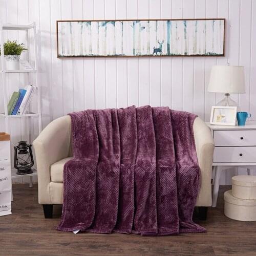 Autumn and winter solid color pineapple blanket Thicken plush bedspread blanket Super Soft Flannel Blanket for the sofa/Bed/Car