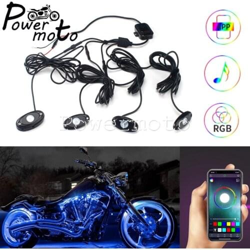 Motorcycle Underglow Decorative DIY Ambient Light RGB 12V LED Rock Light App Control Universal For Off-Road Truck Boats