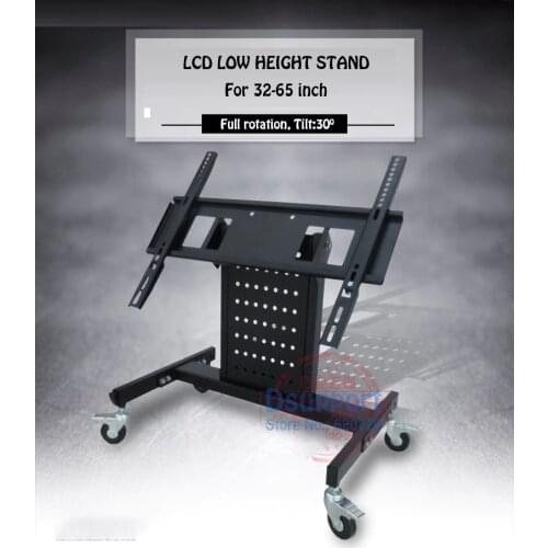 Rolling TV Mount Stand Trolley 32-65inch Plasma Screen LED LCD Monitor Low Height Stand Cart loading 50 kgs