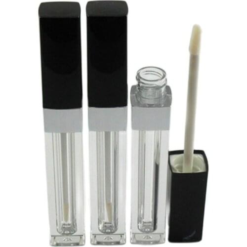 Empty Lip Gloss Tube Lip Glaze Containers Rectangle Lip Glaze Packaging Lip Gloss Containers With Brush 3.5ML 50pcs/Lot