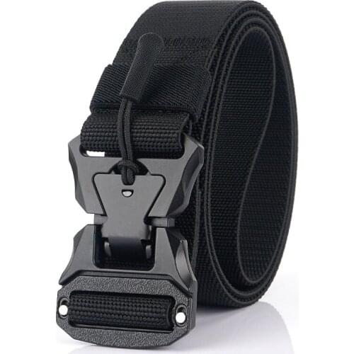 DHL 50Pcs Elastic Mens Belt Tactical Belt Male Multi-function Alloy Magnetic Buckle High Quality Canvas Belt For Jeans Pants