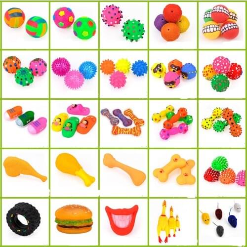 Rubber Squeak Toy for Dog Screaming Chicken Chew Bone Slipper Squeaky Ball Dog Toys Tooth Grinding & Training Pet Toy Supplies