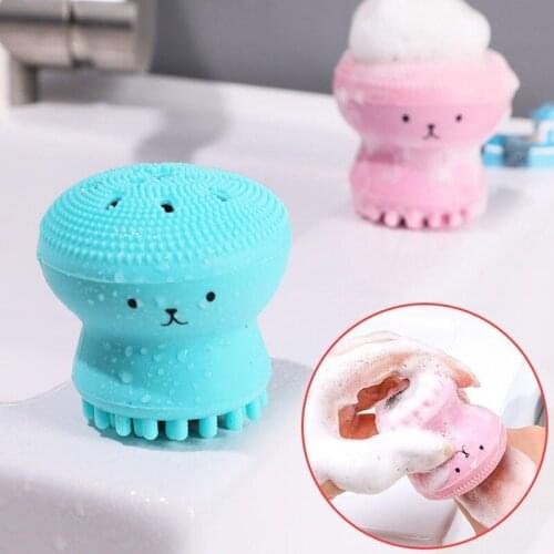Silicone Face Cleansing Brush Face Scrub Washing Brush Facial Cleanser Pore Cleaner Exfoliator Double-head Face Wash Brush