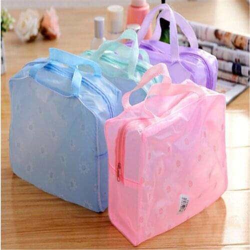 Fashion Makeup Bag High Quality Cosmetic Pouch Travel Wash Bag for Woman PVC Waterproof Floral Clear Bag Wash Bath Bag