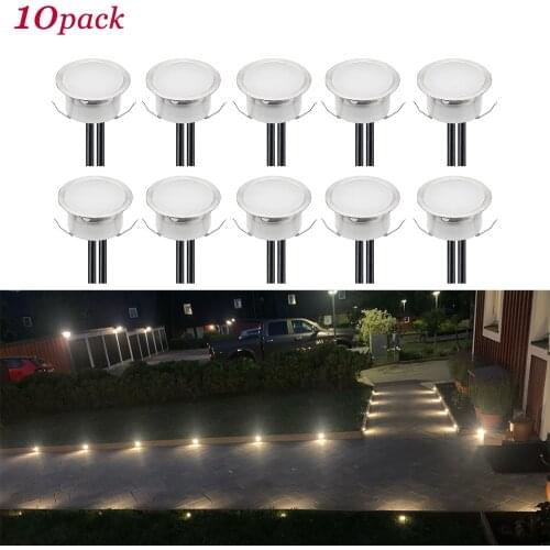 LED Floor Deck Spot Lights With Driver 2*Cables-Each 12v IP67-Waterproof 304-Steel RGB Lighting Garden Path Patio Inground Lamps