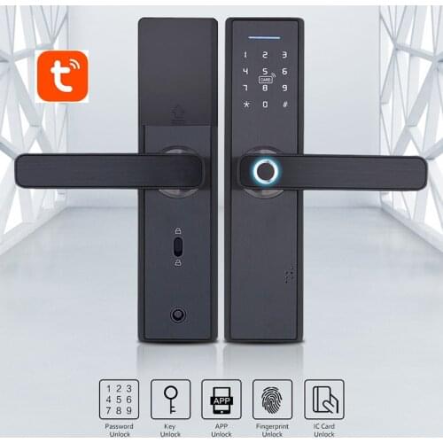 Smart Home door Lock Electric lock Biometric Fingerprint lock Key Code RFID card phone Tuya Wifi Villa Castle Indoor lock
