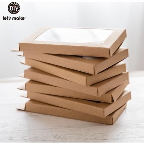 Lets Make Baby Gift Merchandise Packing Box 100pc Kraft Paper Wedding Wrapping Jewelry Supply Nursuing Pendants Accessories Box