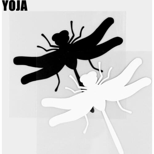 YOJA 11.9×10.2CM Flying Dragonfly Cartoon Animals Vinyl Decal Pattern Car Stickers Black/Silver 19C-0452