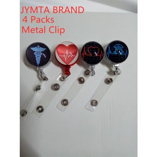 4 Designs Nurse Medical Icon Retractable ID Badge Reel
