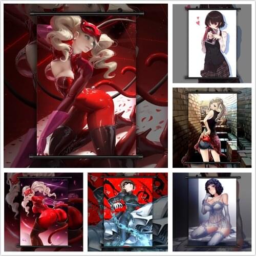 WTQ Persona 5 Panther Takamaki Queen Niijima Noir Sakura Canvas Painting Anime Posters Wall Decor Wall Art Picture Home Decor