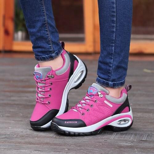 Women Outdoor Casual shoes Leather suede Brand outdoor non-slip air damping fashion woman shoes tenis feminino EU 35-40
