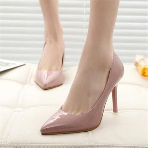 2019 New Fashion Ladies High-heeled Shoes Solid Color Shallow Mouth Stiletto Women Shoes Wild Thin Pointed High-heeled Shoes