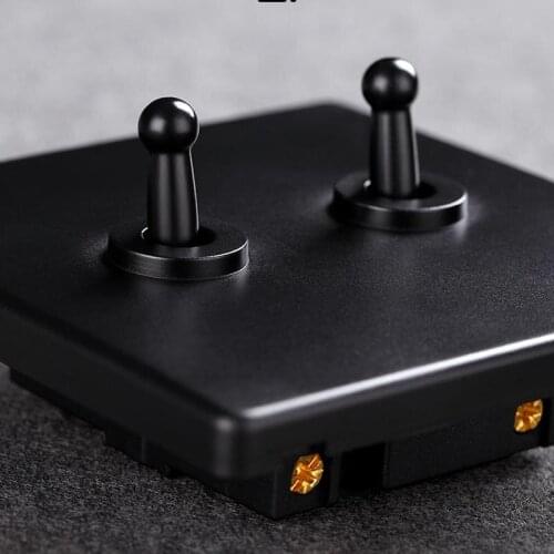 1-4 Gang 2 Way Black Wall Light Toggle Switch Nordic Brass Black Lever Switch For Home Improvement Theme Hotel Retro Style