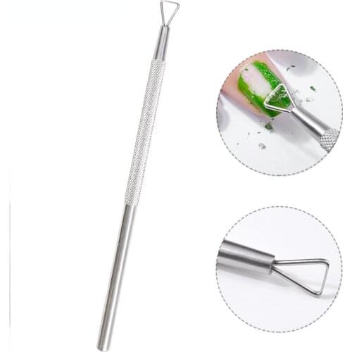 1PC Stainless Steel Nail Polish Remover Bar Nail Art Push Cuticle Care Tools UV Gel Push Manicure Dead Skin Nail Remover Tools