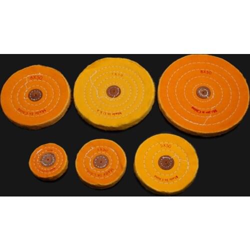 1PC Yellow Dremel Accessories 75-200mm Cotton Cloth Buffing Wheel Jewelry Mirror Metal Grinding Polishing Wheel Disc 3-8inch