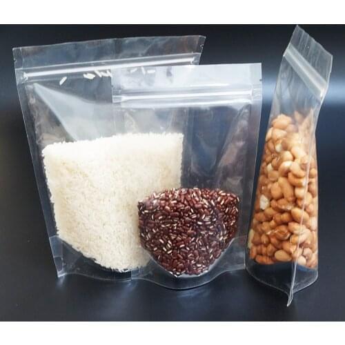 18*26cm,100 X Stand up high Transparency ZipLock plastic Bags - All Clear zipper Reusable packing pouches bag food storage