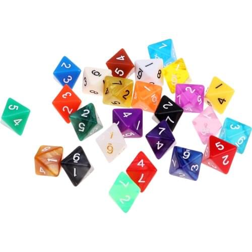 25Pcs D8 8-Sided Dices Table Board Game Toys for Dungeons & Dragons TRPG MTG Party Role Playing Accessory