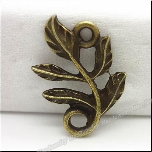 80pcs Vintage Charms Leaf Pendant Antique bronze Fit Bracelets Necklace DIY Metal Jewelry Making