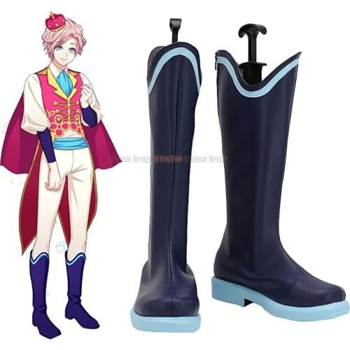 A3! Sakisaka Muku Cosplay Boots Customized Blue Shoes for Boys and Girls Any Size