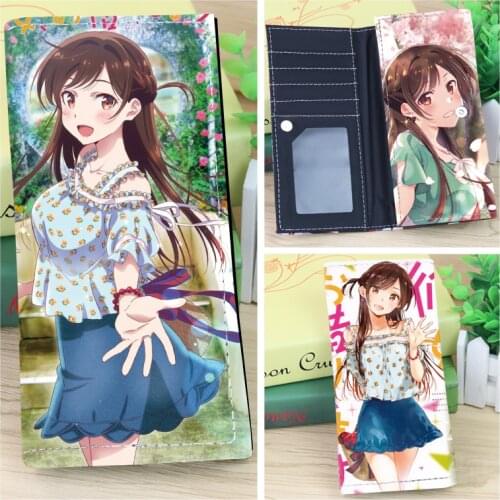 Anime Rent-A-Girlfriend Mizuhara Chizuru Long PU Leather Wallet Ichinose Chizuru Cartoon Multi-card Holder Purse