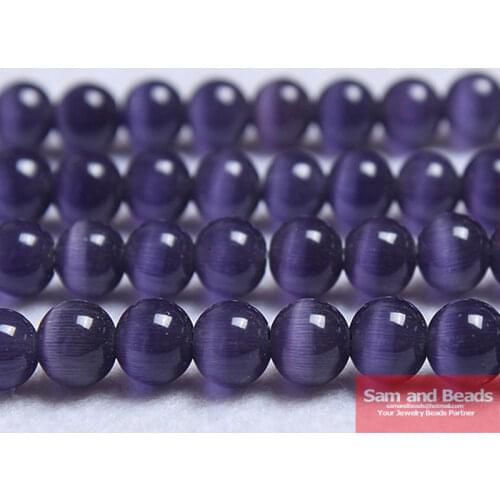 Free Shipping Natural Moon Stone Beads ,Opal Purple Cat Eye Round Loose Beads 16" Strand 6 8 10 12 MM Pick Size CEB04