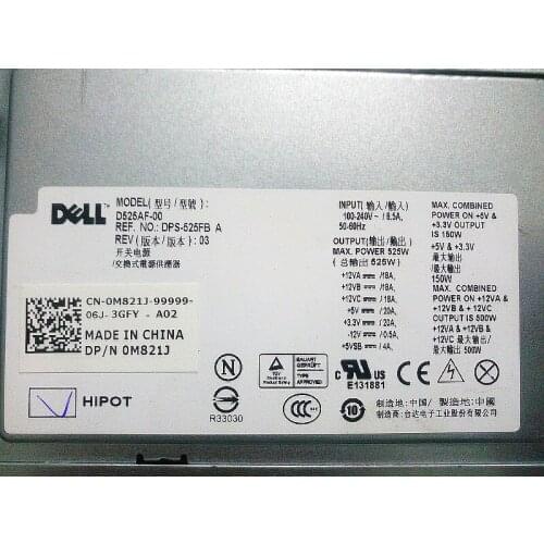 For Original disassemble DELL T3500 power supply D525AF-00 H525AF-00 U597G X008G M821J