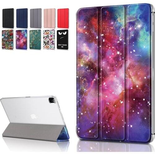 Tablet Case For iPad Pro 12.9 inch 2020 2021 Case Hard Transparent back case Flip Stand Protective Cover For iPad Pro 12 9 Case