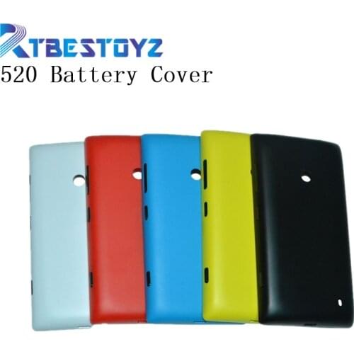 For Nokia Lumia 520 Battery Door Back Cover Housing + Side Button With Logo Replacement Mobile Phone Rear Cover Case 5 Colors