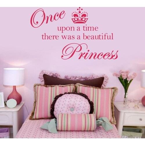 Ebay/Amazon selling crown princess Cute vinyl wall quote stickers,princess sticker decal decoration for girls room
