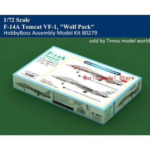 HobbyBoss 80279 1/72 F-14A Tomcat VF-1 Wolf Pack Fighter Aircraft Assembly Model