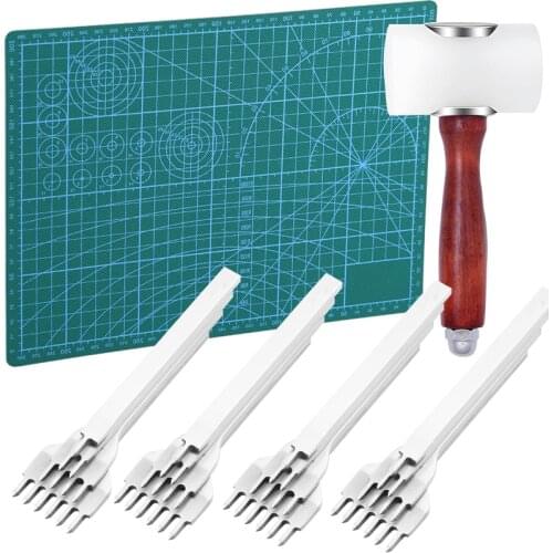 KAOBUY DIY Leather Carving Stamp Tools Set DIY Manual Leather Craft Stamps Art Pattern Leather Stamping Printing Tools Set