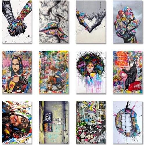 Canvas Painting Home Decor Banksy Modular Street Graffiti Picture Printed Monkey Poster For Living Room Wall Art No Framework