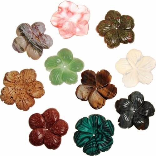 Pretty Chakra Natural Stones Reiki Healing Charm Jewelry Large Flower of Life Loose Beads Amulet Decoration for Wealth and Luck