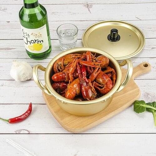 14/16/22 cm Kitchen Cookware Creative Soup Pot Korean Noodles Aluminum Pot Lid Noodles Milk Egg Cooking Pot breakfast Salad Bowl