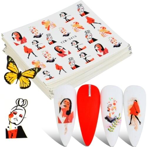 Fashion Lady Nail Art Sticker Water Transfer Decals for Nails