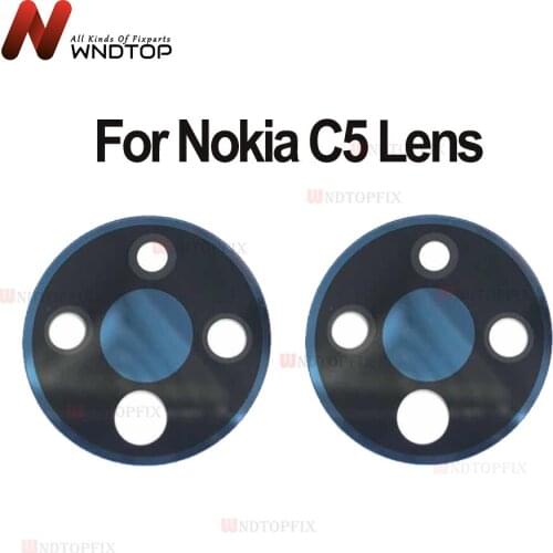 New Back Rear Camera lens glass replacement For Nokia C5 Lens with Sticker top quality For Nokia C5 Back Rear Camera lens