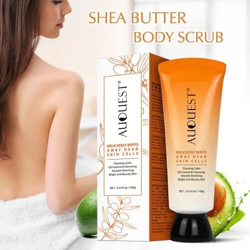 AUQUEST 100g Hot Exfoliating Gel Body Scrub Cream Shea Fruit Skin Whitening Go Cutin Dead Skin Moisturizing Body Care 11.11