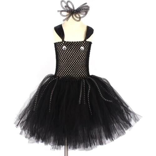 3D Spider Tutu Dress for Girls Carnival Party Disguise Clothing Halloween Scary Costumes Baby Performance Clothes Photo Props