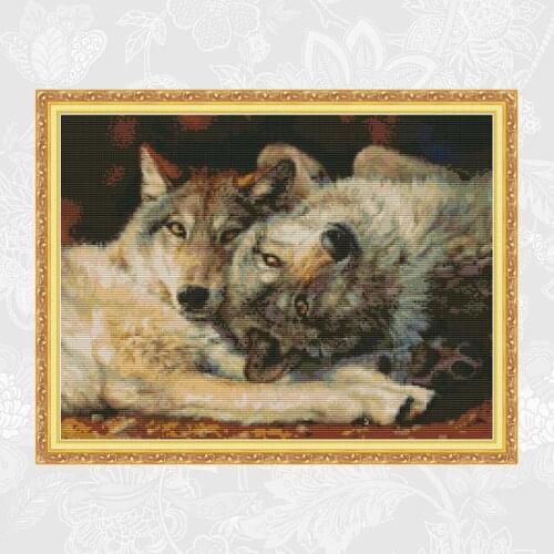 Joy Sunday Wolf Patterns Counted Cross Stitch kits Sale, Embroidery Needlework Set, Home Decoration Crafts Send Accessory Tools