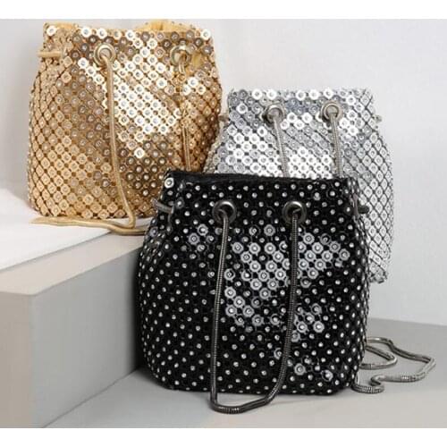 Silver/Black 3 Colors Diamond Small Crossbody Bags For Cellphones Shoulder Handbags Women’s Glitter Sparkling Messenger Clutch