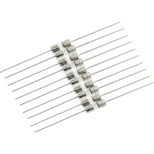 10pcs 3.6x10mm Lead Wire Slow Blow Glass Fuse Tube 0.5A 1A 1.5A 2A 3A 3.15A 4A 5A 6.3A 8A 10A 15A 250V 3.6*10